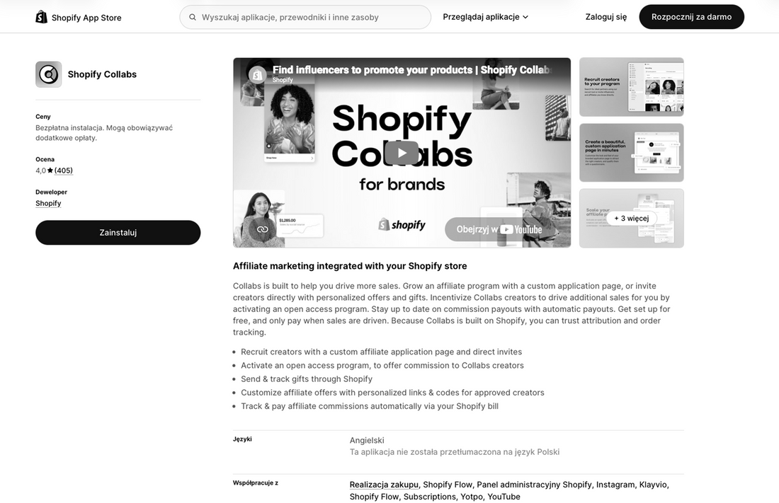 Shopify Collabs co to 